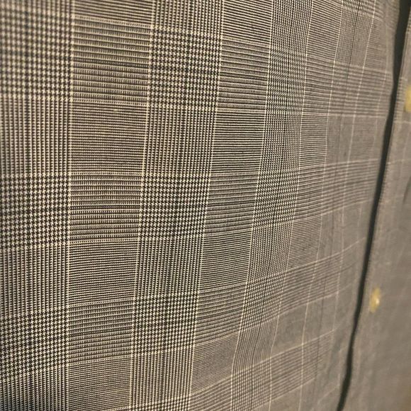 CHAPS Mens Mini Plaid Gray Black White Easy Care Button Down Long Slv Sz 2XL - Picture 8 of 16